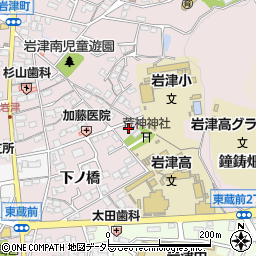 愛知県岡崎市東蔵前町荒神周辺の地図