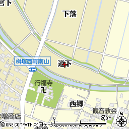 愛知県豊田市桝塚西町（道下）周辺の地図