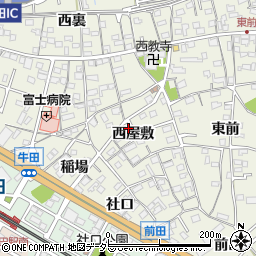 愛知県知立市牛田町西屋敷周辺の地図