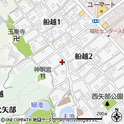 静岡県静岡市清水区船越町周辺の地図