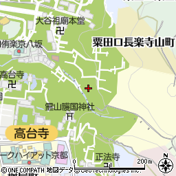京都府京都市東山区粟田口東大谷山町周辺の地図