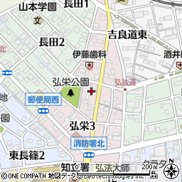 愛知県知立市弘栄周辺の地図