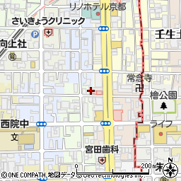 京都府京都市右京区西院西平町16周辺の地図