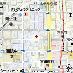 京都府京都市右京区西院西平町14周辺の地図