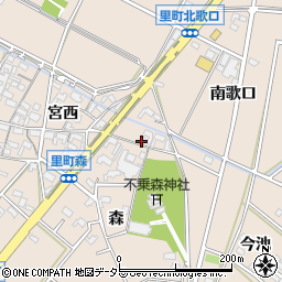 愛知県安城市里町宮西66周辺の地図