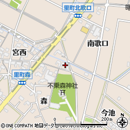 愛知県安城市里町宮西67周辺の地図