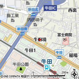 愛知県知立市牛田町（牛田境）周辺の地図