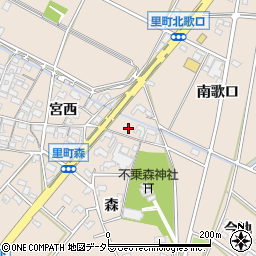 愛知県安城市里町宮西65周辺の地図