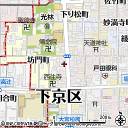 京都府京都市下京区五坊大宮町周辺の地図