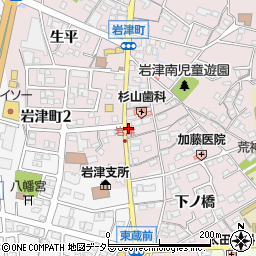 愛知県岡崎市東蔵前町木平周辺の地図