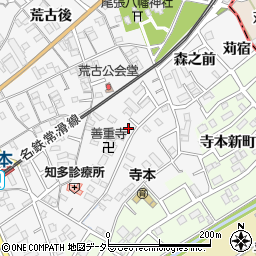 愛知県知多市八幡荒古前周辺の地図