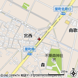 愛知県安城市里町宮西14周辺の地図