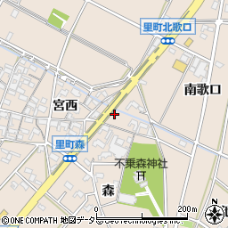 愛知県安城市里町宮西64周辺の地図