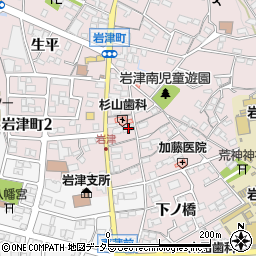 愛知県岡崎市東蔵前町木平54周辺の地図