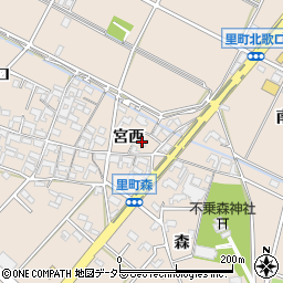 愛知県安城市里町宮西5周辺の地図