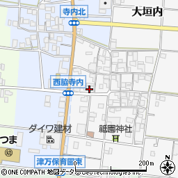 大垣内西嶋部消防庫周辺の地図