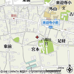 愛知県知立市牛田町宮本周辺の地図