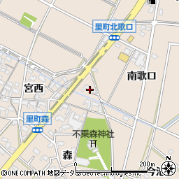 愛知県安城市里町宮西70周辺の地図