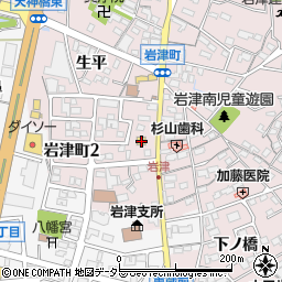 ファミリーマート岡崎東蔵前町店周辺の地図