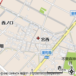 愛知県安城市里町宮西33周辺の地図