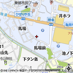 京都府亀岡市篠町野条馬場前周辺の地図