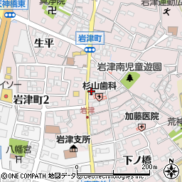愛知県岡崎市東蔵前町木平59周辺の地図