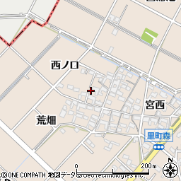 愛知県安城市里町西ノ口周辺の地図