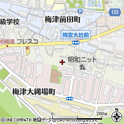 京都府京都市右京区梅津中倉町周辺の地図