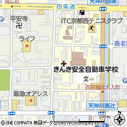 京都府京都市右京区西院西貝川町周辺の地図