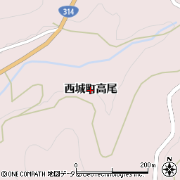 広島県庄原市西城町高尾周辺の地図