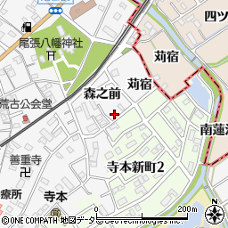 愛知県知多市八幡森之前周辺の地図