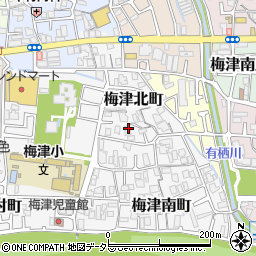 京都府京都市右京区梅津北町周辺の地図