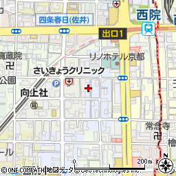京都府京都市右京区西院西三蔵町7-8周辺の地図