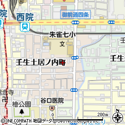 京都府京都市中京区壬生東土居ノ内町周辺の地図