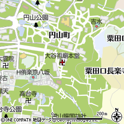 大谷祖廟本堂周辺の地図