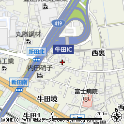 愛知県知立市牛田町新田北4周辺の地図