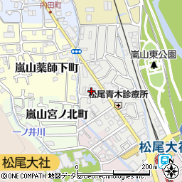 京都府京都市西京区嵐山朝月町周辺の地図