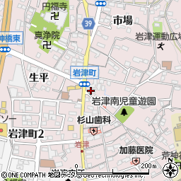 中日新聞岩津専売所周辺の地図