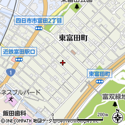 三重県四日市市東富田町周辺の地図