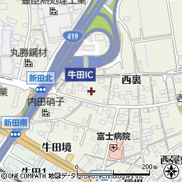 愛知県知立市牛田町新田北6周辺の地図