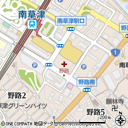 西友南草津店駐車場周辺の地図