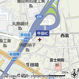 愛知県知立市牛田町新田北3周辺の地図