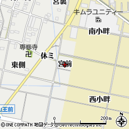 愛知県豊田市福受町（宮前）周辺の地図