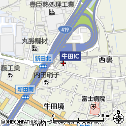 愛知県知立市牛田町新田北周辺の地図