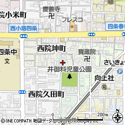 京都府京都市右京区西院坤町129周辺の地図