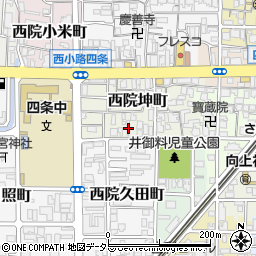 京都府京都市右京区西院坤町98周辺の地図