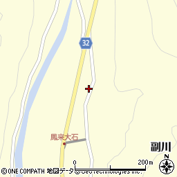 愛知県新城市副川笹林周辺の地図