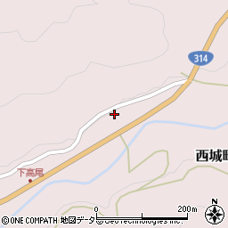 広島県庄原市西城町高尾166周辺の地図