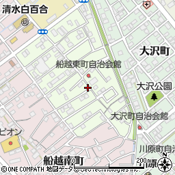 静岡県静岡市清水区船越東町周辺の地図