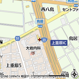 イエローハット知立上重原店周辺の地図